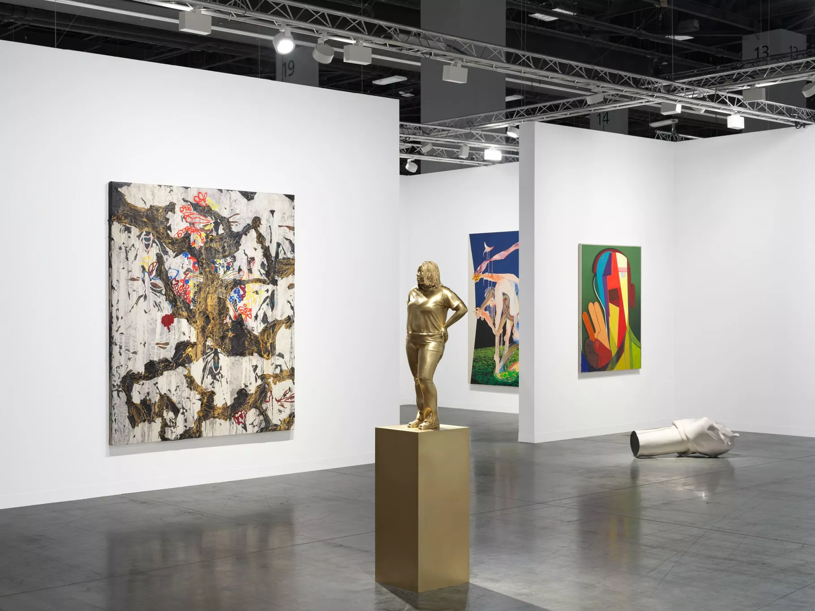 Installation view of Hauser & Wirth’s booth at Art Basel Miami Beach, 2024. Photo by Dan Bradica. Courtesy of Hauser & Wirth.