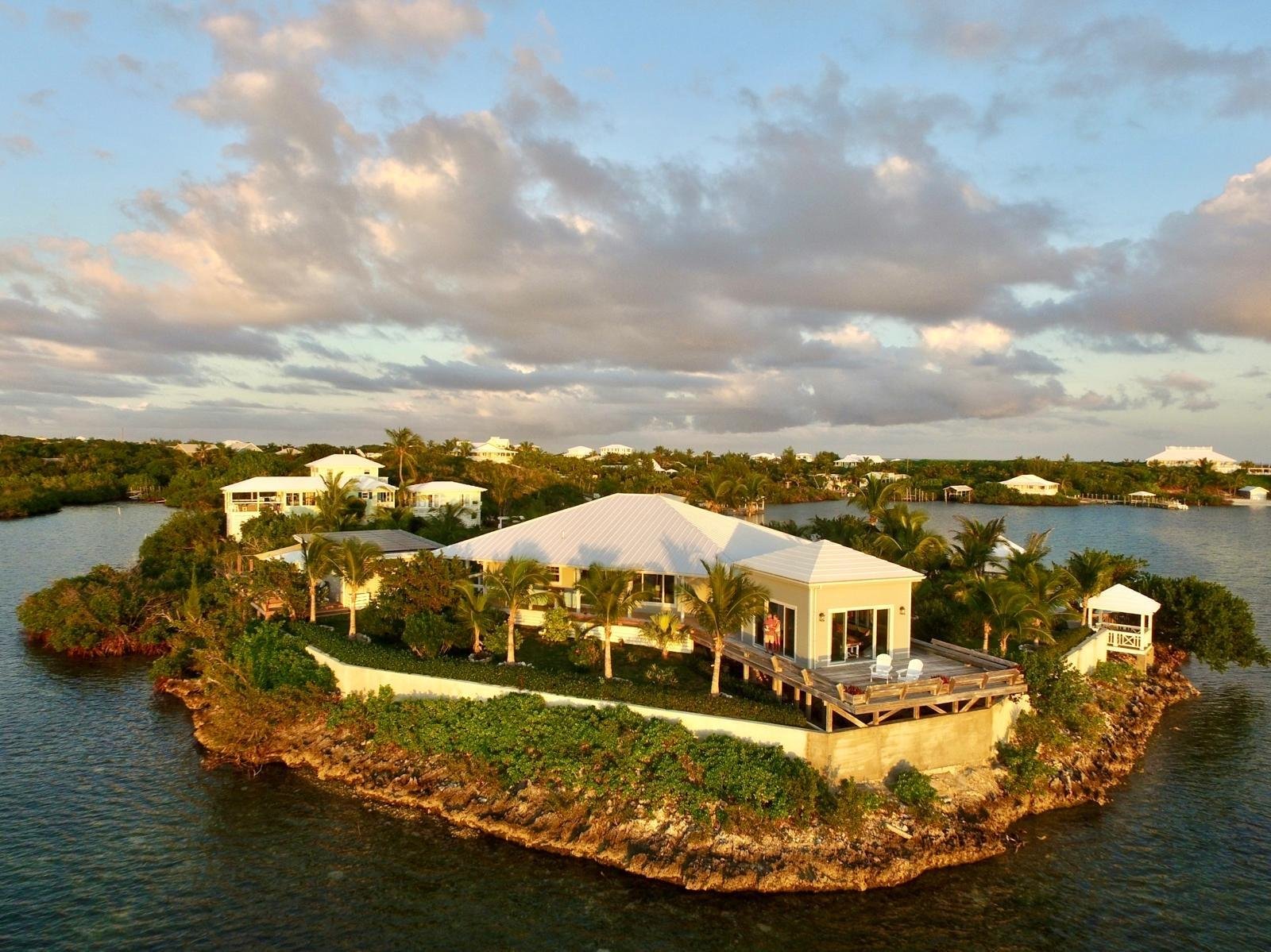 Bahamas luxury vacation home oceanfront aerial view