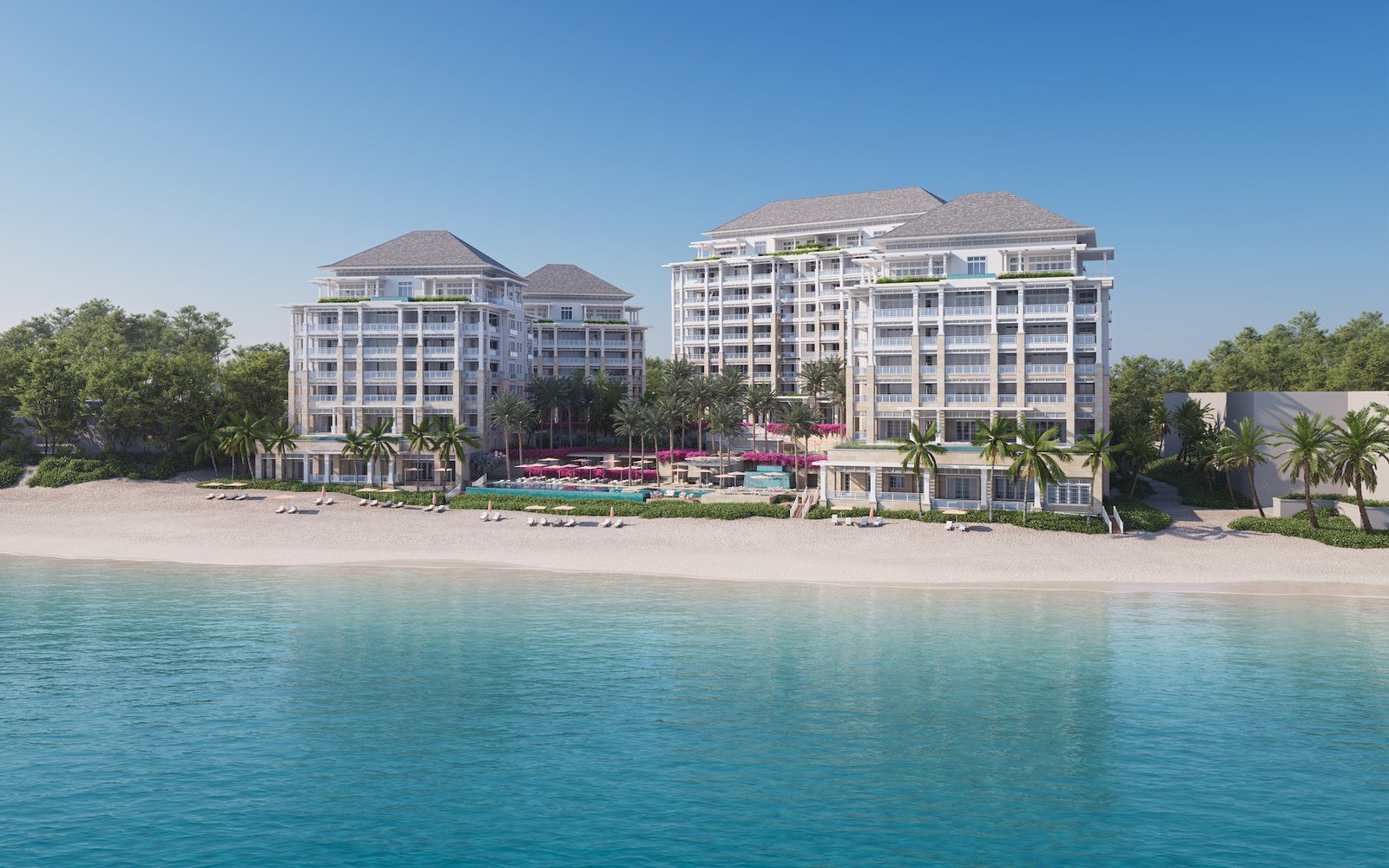 Cliffside Four Seasons residences overlooking the Caribbean coastline