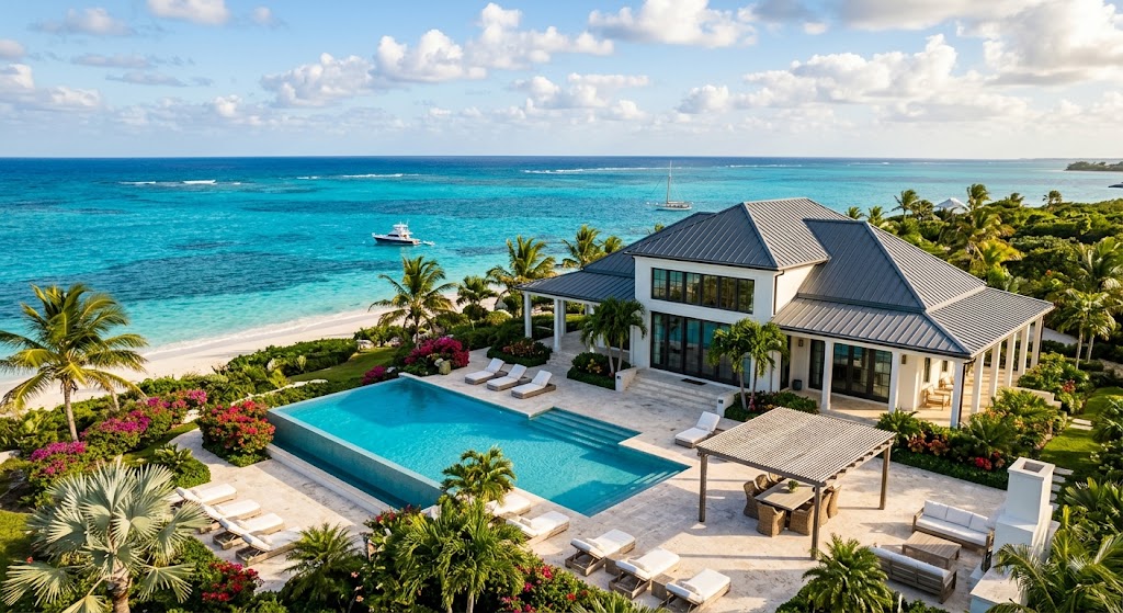 Luxury waterfront estate in the Bahamas